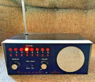 Vintage Electra Bearcat Scanner Bc - H2 Monitor Police Receiver Radio 8 Channel