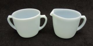 Vintage Fire King Turquoise Blue Cream And Sugar Set.  Minty Many Available