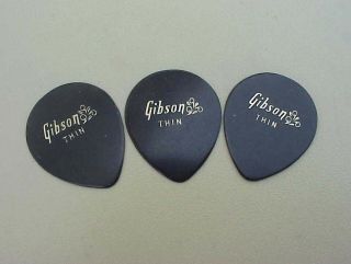 Three (3) Vintage Gibson Thin Picks - Trio