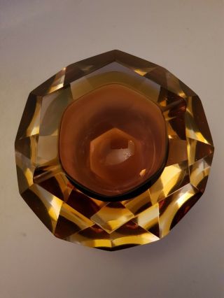 Vintage Murano Brown Glass Bowl Ashtray. 2