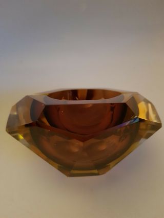 Vintage Murano Brown Glass Bowl Ashtray. 3