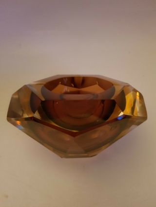 Vintage Murano Brown Glass Bowl Ashtray. 4