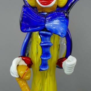 Vintage Murano Glass Clown with Walking Stick 23cm tall (24) 7