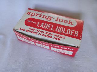 Vintage Spring - Lock Metal Label Holders - Open Box Panter Company Panco Detroit