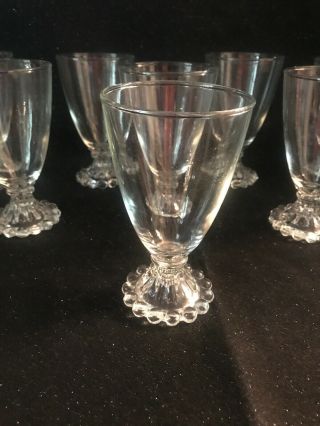 Vtg Anchor Hocking " Boopie Clear " Water Goblets / Glasses Set Of 8