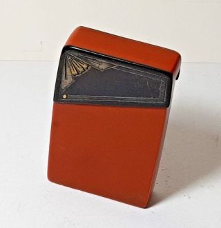 Vintage Art Deco Vesta Case Match Safe - Red & Black Celluloid Bakelite France