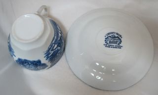 1 Vintage Liberty Blue England Tea Cup & Saucer Old North Church Paul R 5