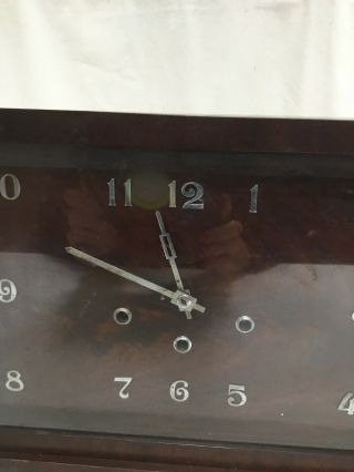 Vintage Mahogany Mantle Clock with Key Fully 2
