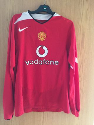 Rare Vintage Nike 04 - 06 Manchester United Home Shirt Mens Size Large Keane 16