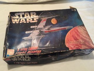 Vintage 1995 Star Wars Amt X - Wing Fighter Flight Display Model Kit