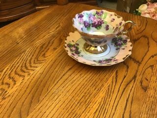 Vintage Lefton China Tea Cup And Saucer Handpainted Us Patent Office 108
