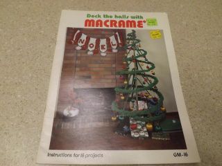 Deck The Halls With Macrame Vintage Instruction Book Wreath Angel Ornaments Tree