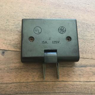 Vintage Ge General Electric Brown Bakelite Swivel Plug In Adapter Part