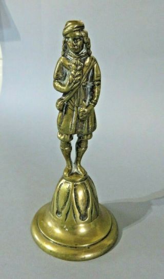 Large Brass Antique Vintage Figural Lady Bell