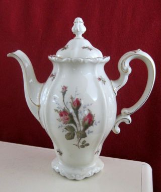 Vintage Rosenthal Moss Rose Pompadour Coffee Pot Selb Germany Teapot