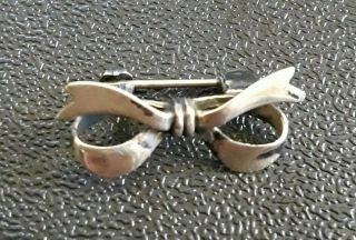 Vintage Sterling Silver Ribbon Bow Tied Pendant & Brooch 12.  4 grams 6