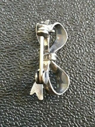 Vintage Sterling Silver Ribbon Bow Tied Pendant & Brooch 12.  4 grams 7