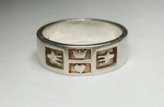 Vintage Solvar Sterling Silver Celtic Irish Ring Size 9.  5