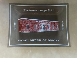 Vintage 1973 Moose Lodge 371 Frederick,  Maryland Glass Change Dish Valet Tray