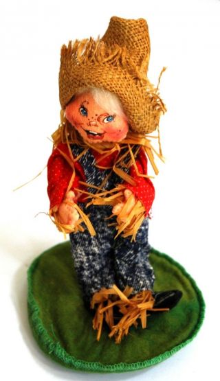 Rare Vtg 1992 Annalee Toy Doll 8 " Halloween Custom Scarecrow Kid