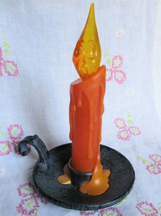 Vintage Hallmark Haunted Halloween Candle W/ Face Battery Operated Lights Up