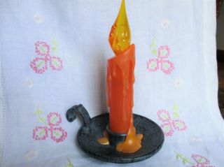 Vintage Hallmark Haunted Halloween Candle w/ Face Battery Operated Lights Up 4