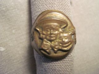 Vintage Buster Brown And Tige Toy Brass Ring With Midnight And Froggy On Side