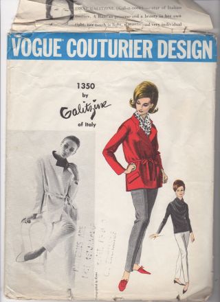 Vintage Vogue Couturier Design Pattern 1350 Galitzine