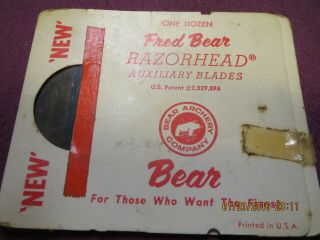 8 Vintage Fred Bear Razorhead Broadhead Auxiliary Blades In Package