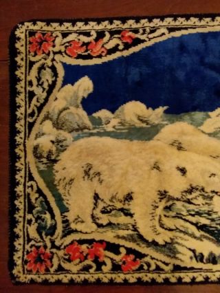 Vintage Area Rug,  Tapestry,  Wall Hanging With Polar Bears,  Icebergs - Italy 2