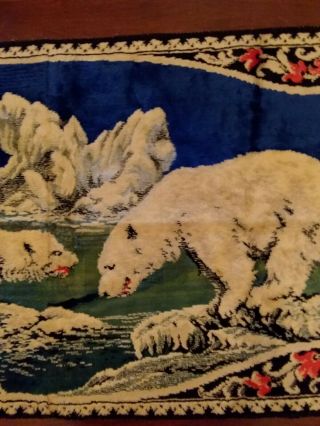Vintage Area Rug,  Tapestry,  Wall Hanging With Polar Bears,  Icebergs - Italy 4