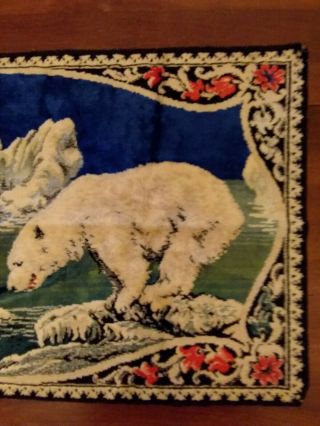 Vintage Area Rug,  Tapestry,  Wall Hanging With Polar Bears,  Icebergs - Italy 5