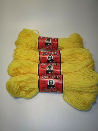 Vintage Aunt Lydias Rug And Craft Macrame Yarn 4 Skeins Yellow 510