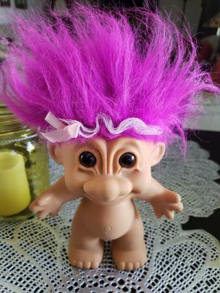 Vintage Russ Troll Doll Purple/pink Hair Large Size 8 - 11 " Tall