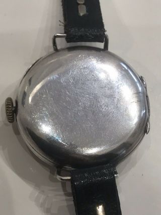 Vintage Antique 1917 WW1 Trench Military Style Watch Silver 925 Fully 4