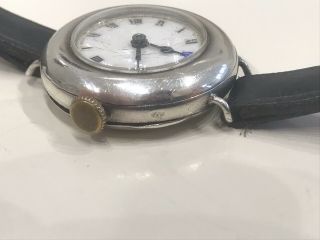 Vintage Antique 1917 WW1 Trench Military Style Watch Silver 925 Fully 5
