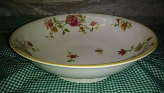 Vtg Haviland Limoges Alsace 9 " Round Footed Vegetable Bowl Pink Yellow Flowers
