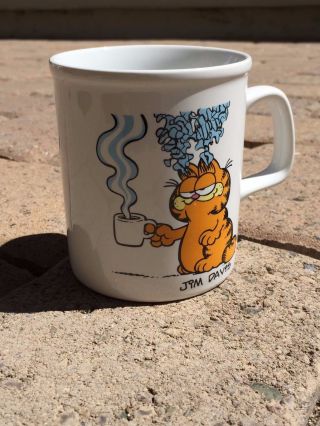Vintage 1981 Enesco Jim Davis Garfield I Like My Coffee Hot Ceramic Coffee Mug