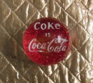 Vintage Coca - Cola Glass Paperweight " Coke Is Coca - Cola "