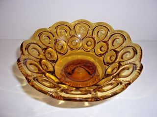 Vintage LE Smith Moon and Stars Amber Glass Candy Dish 2