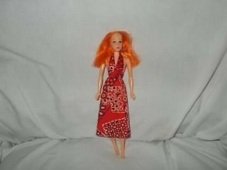 Vintage Barbie Clone Doll Made In Hong Kong W/ Bright Red Hair