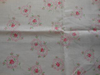 Antique Vintage Sweet Pink Cottage Roses Cotton Fabric Dolls Bears Quilts