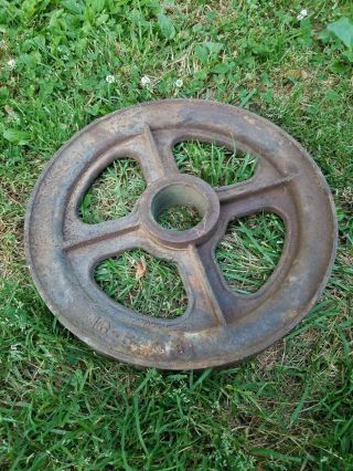 Vintage Cast Iron Pulley Wheel Sheave 16 " Od,  1 " Groove,  2.  75 " Bore Steampunk