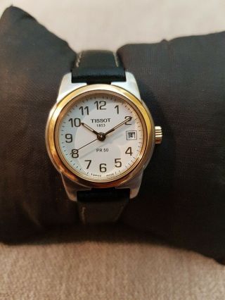 Ladies Vintage Tissot 1853 Pr50 Quartz Watch Lovely Conditon Strap Wear