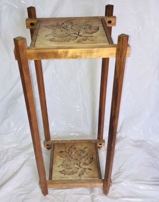 Vintage Pedestal / Accent Table or Plant Stand 28in tall Display Antique Italy 2
