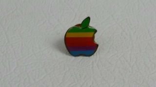 Vintage Apple Macintosh Computer Rainbow Logo Pin Lapel Authentic