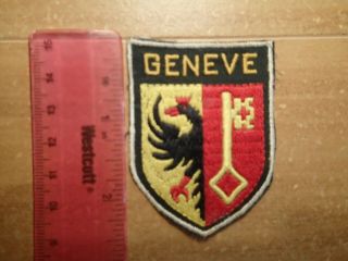 Vintage Souvenir Patch - Switzerland - Geneve/crest/coat Of Arms/travel - Embroidered