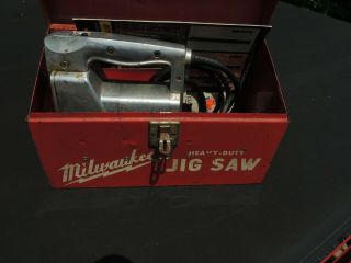 Vintage Stanley Jig Saw H452 In A Milwaukee Case With Many Blades