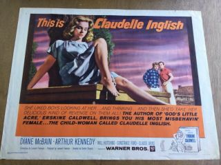 1961 22x28 Half Sheet Movie Vtg Theater Lobby Poster This Is Claudelle Inglish