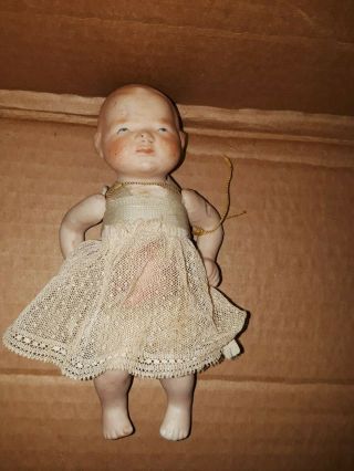 Vintage Bisque Porcelain Jointed Baby Doll Made In Japan